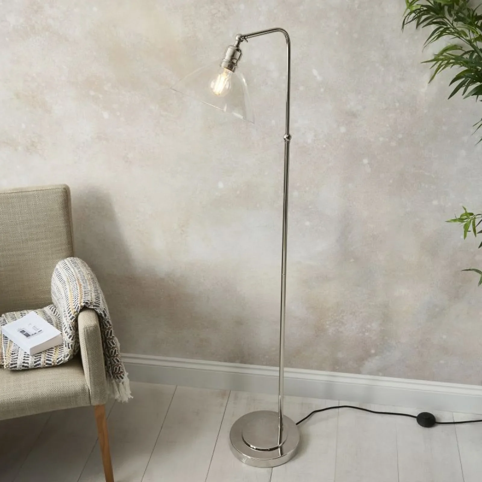 Novak Floor Lamp- Antique Brass/ Bright Nickel - Image 5