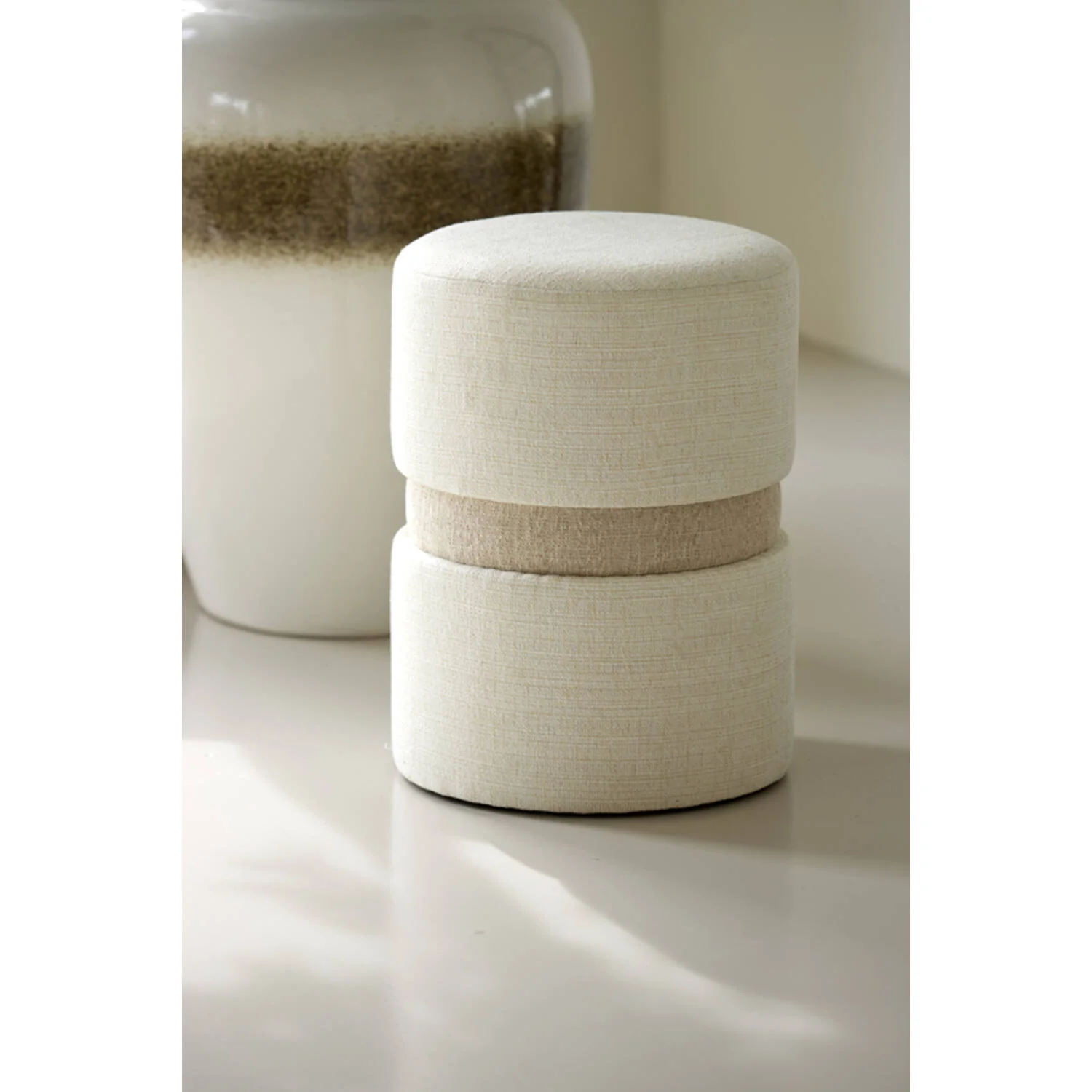 Novira Pouf - Beige & Cream - Image 4