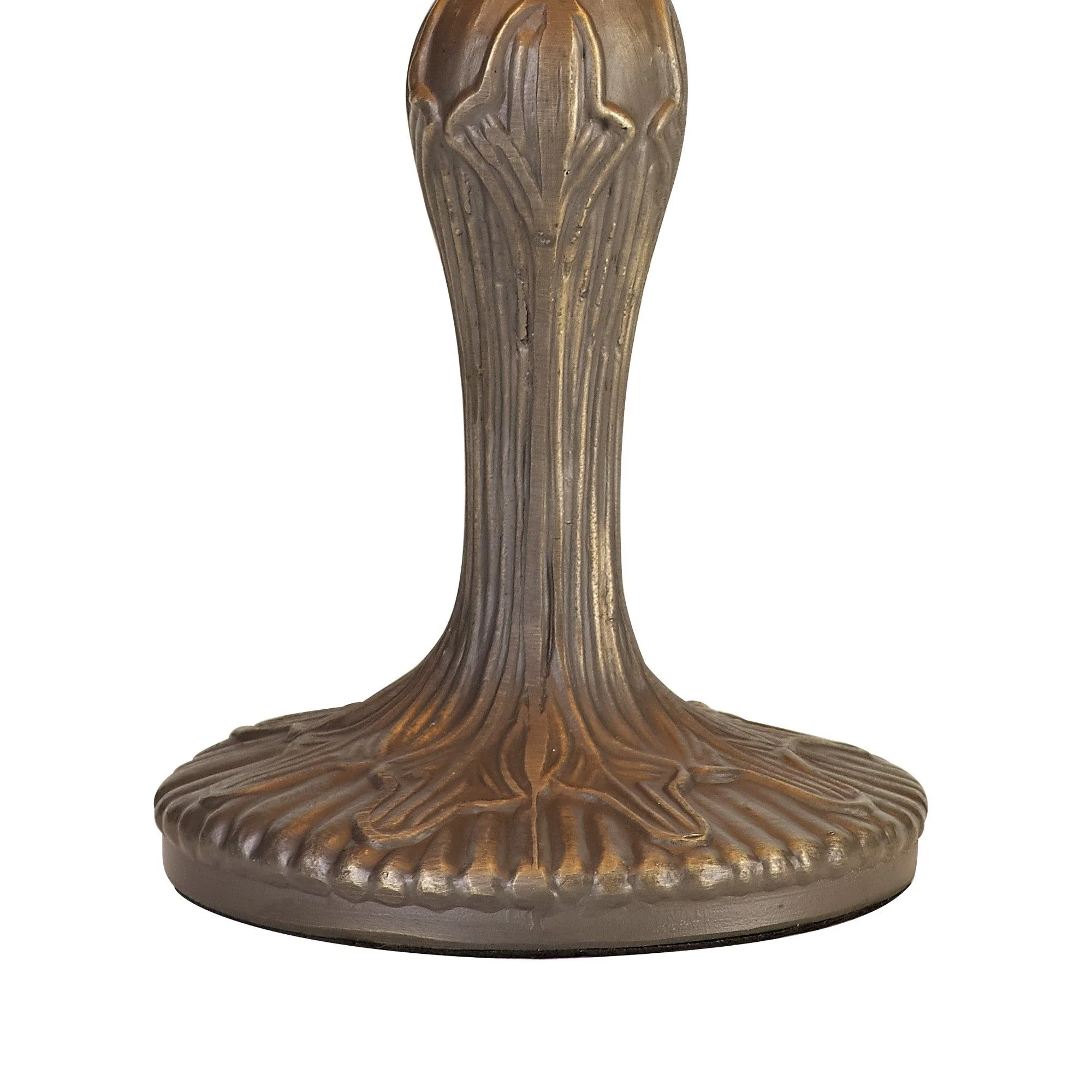 Nuflur 1 Light Curved Table Lamp E27 With 30cm Tiffany Shade, Blue/Orange/Crystal/Aged Antique Brass, Purple/Pink/Crystal/Aged Antique Brass - Image 2