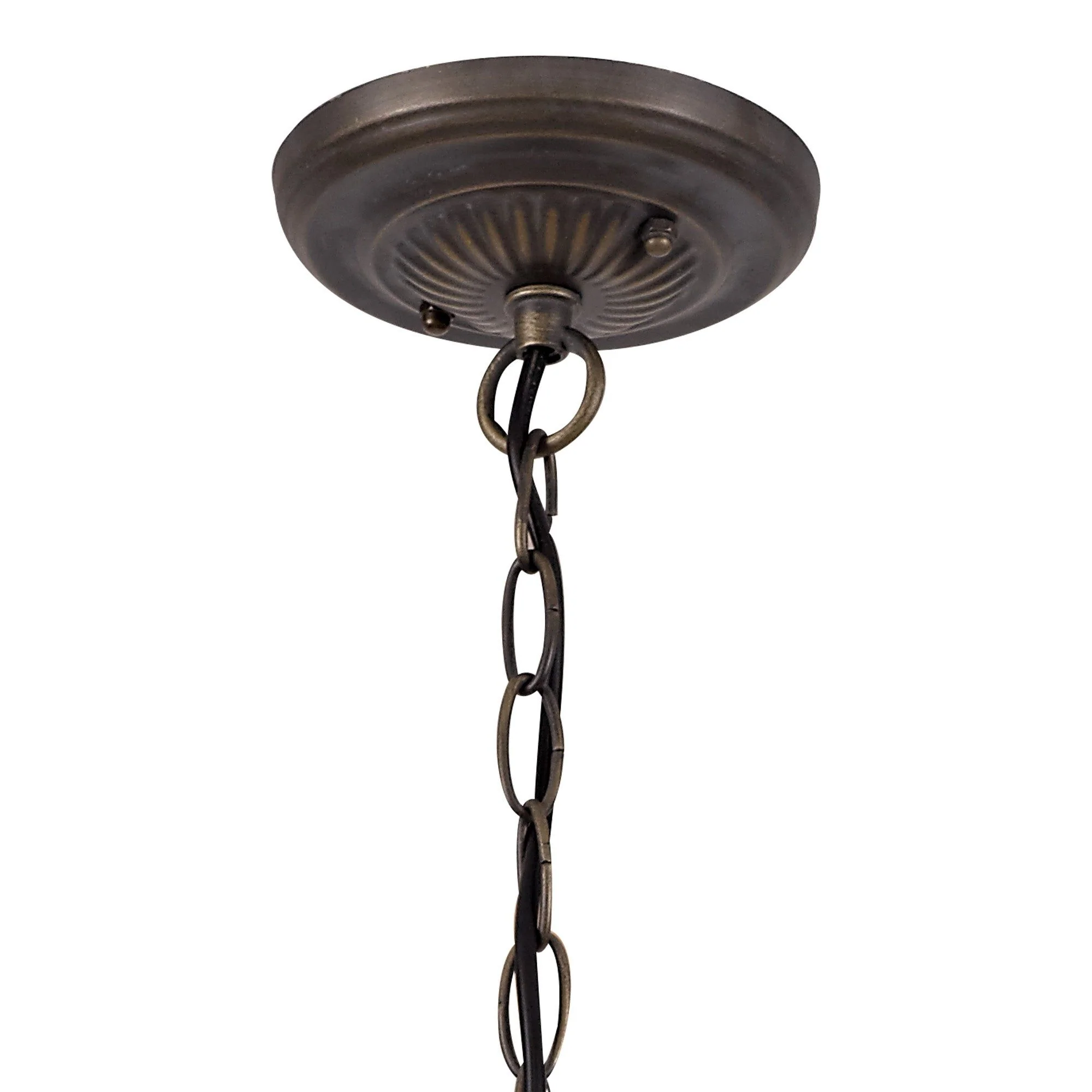 Nuflur 1 Light Downlighter Pendant E27 With 30cm Tiffany Shade, Antique Brass - Image 2