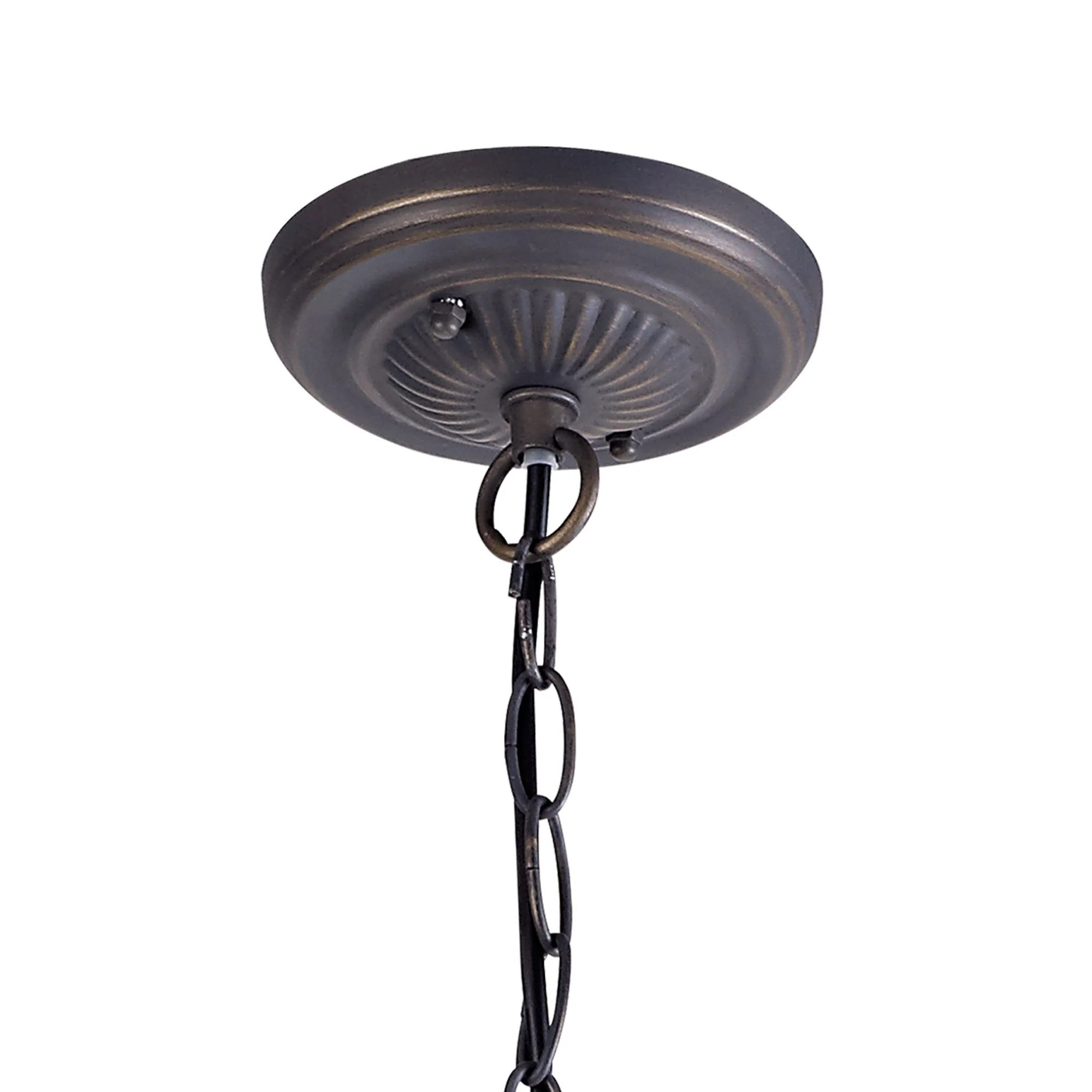 Nuflur 1 Light Downlighter Pendant E27 With 40cm Tiffany Shade, Antique Brass - Image 3