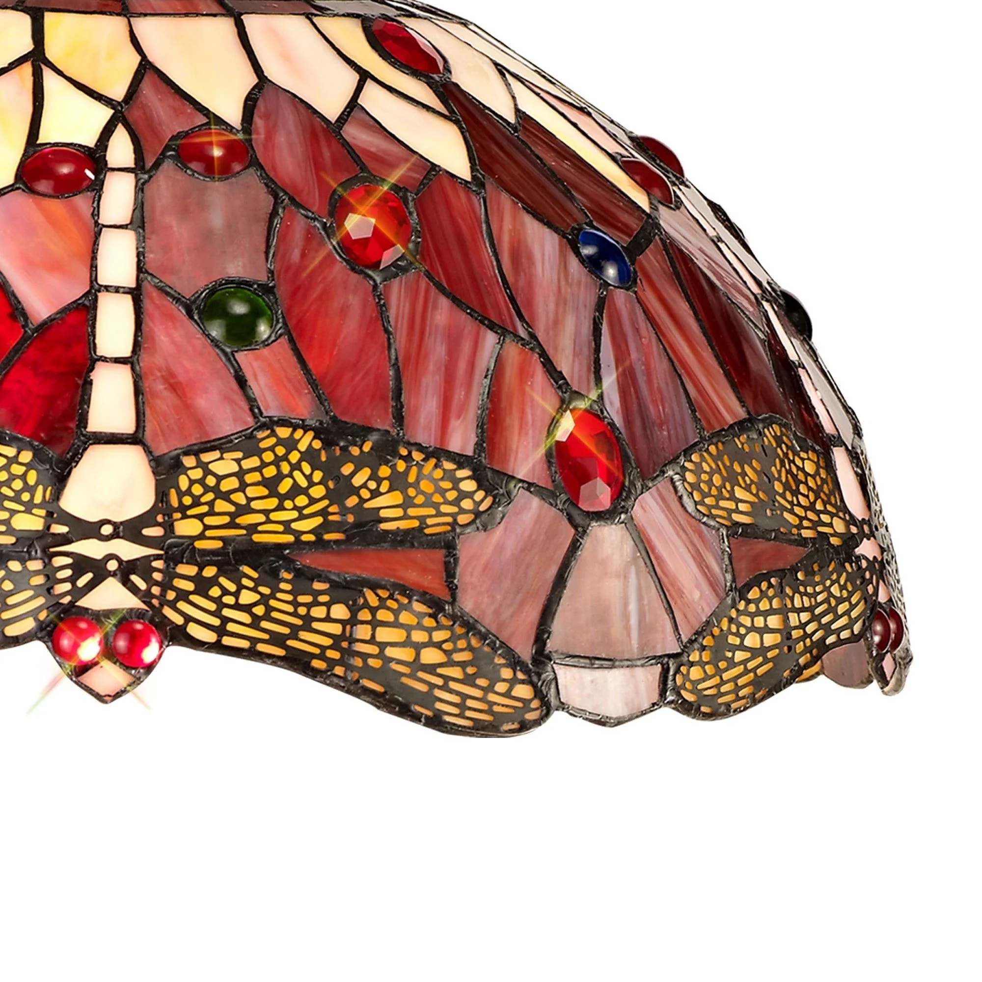 Nuflur 1 Light Downlighter Pendant E27 With 40cm Tiffany Shade, Antique Brass - Image 5