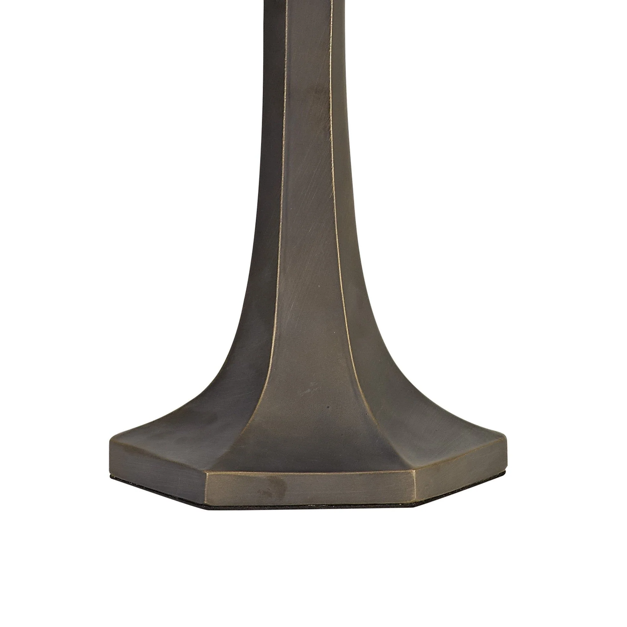 Nuflur 2 Light Octagonal Table Lamp E27 With 40cm Tiffany Shade, Blue/Orange/Crystal/Aged Antique Brass - Image 6