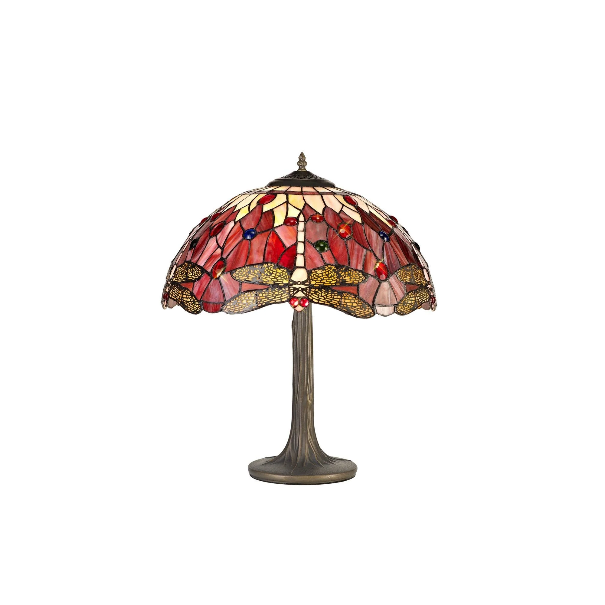 Nuflur 2 Light Tree Like Table Lamp E27 With 40cm Tiffany Shade, Antique Brass - Image 2