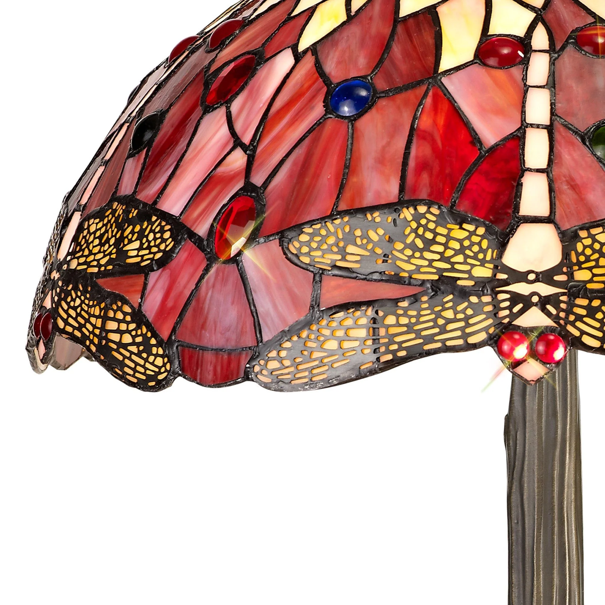 Nuflur 2 Light Tree Like Table Lamp E27 With 40cm Tiffany Shade, Antique Brass - Image 4