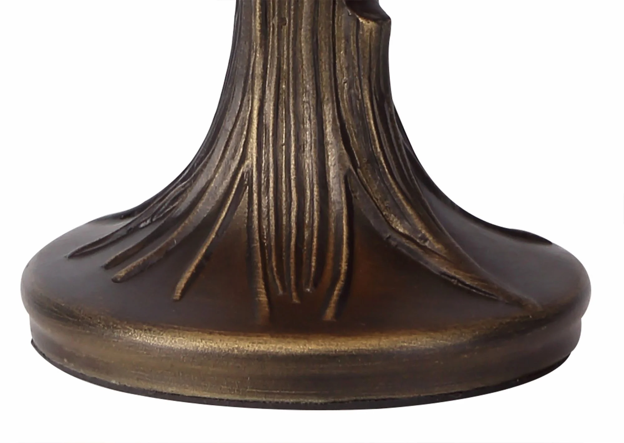 Nuflur Tiffany Table Lamp, 1 x E14, Black/Gold, Blue/Orange/Crystal Shade - Image 3