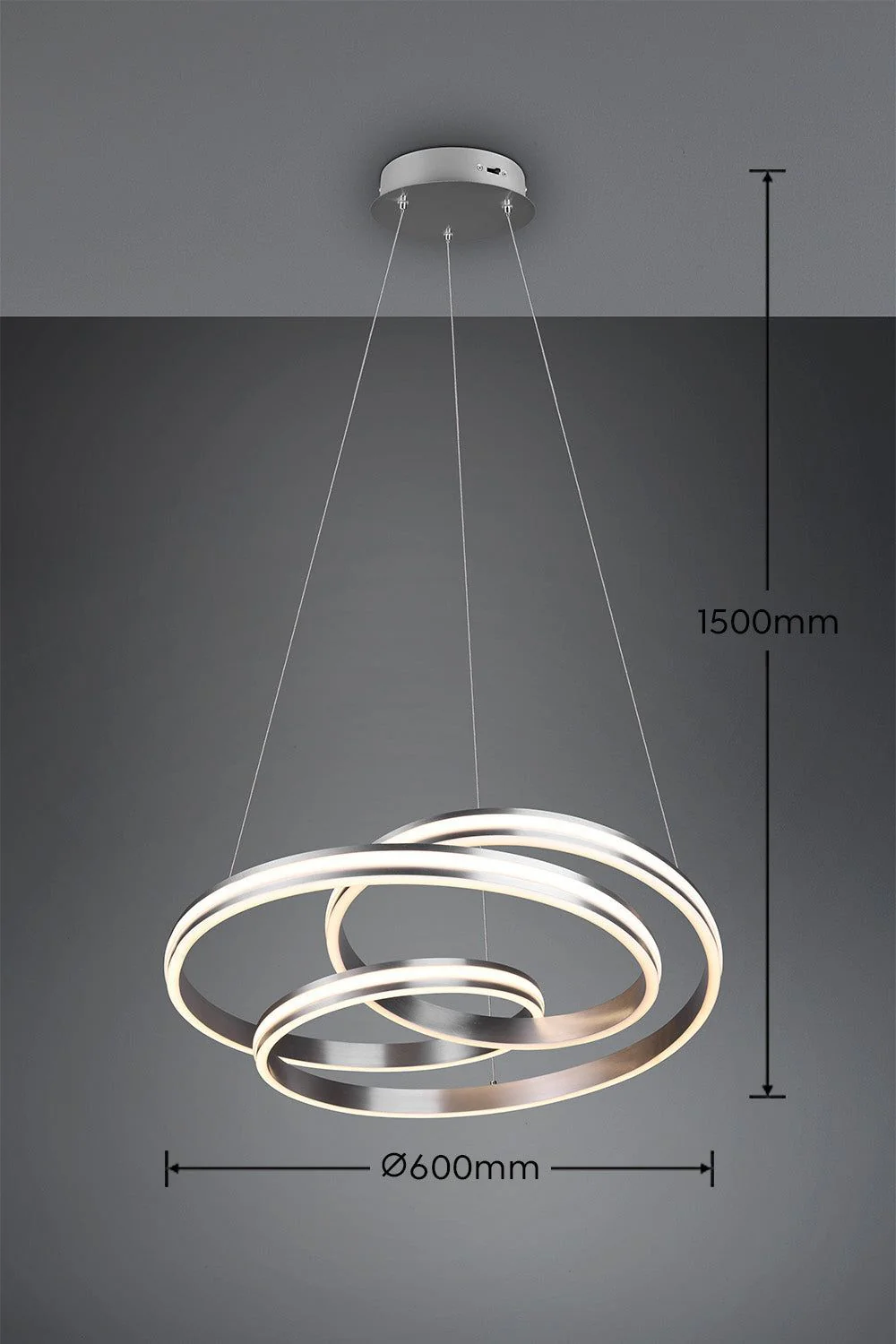 Nuria LED Hanging Light - Matt Black/Matt White/Matt Nickel Finish - Image 5