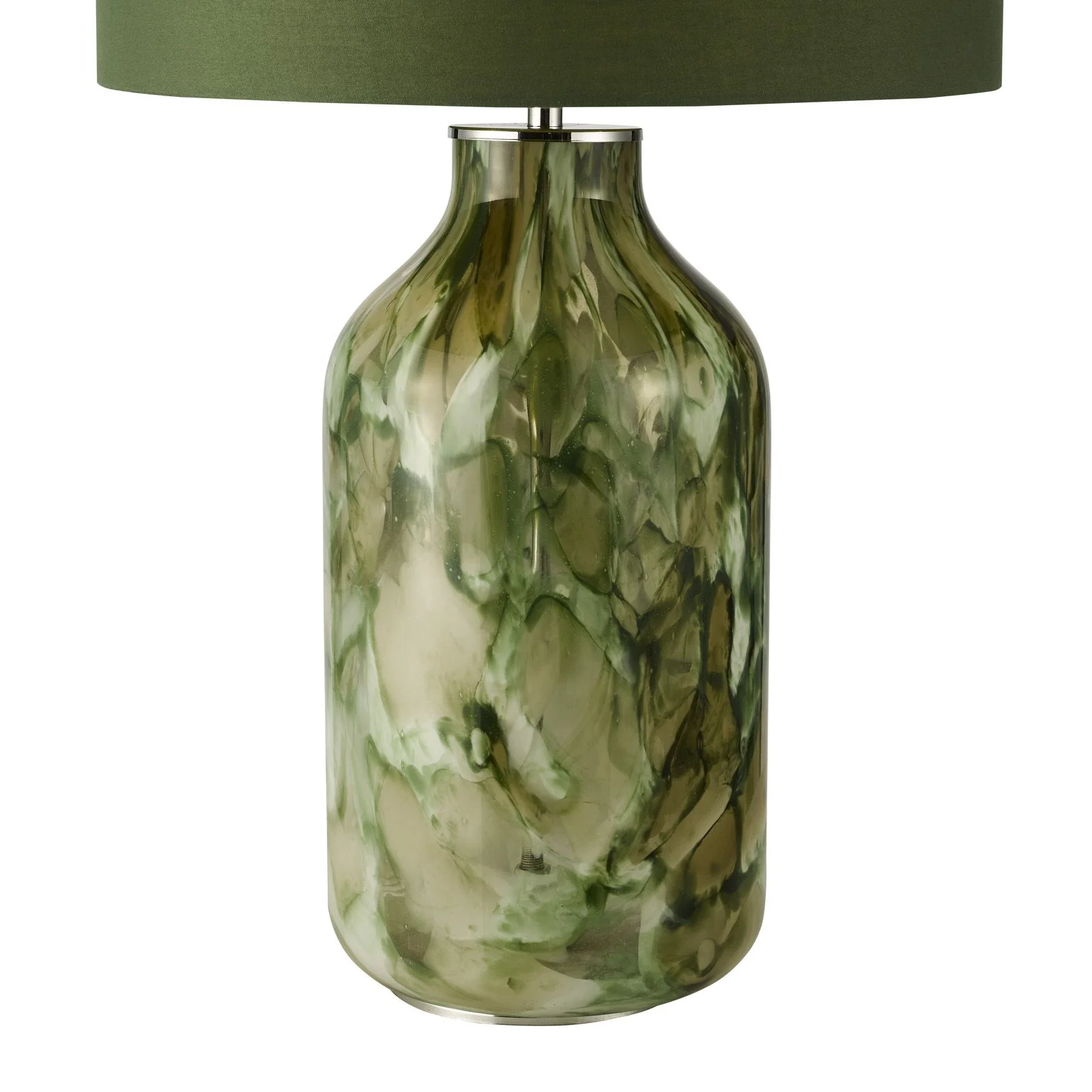 Nuria Table Lamp- Green Art Glass and Polished Chrome With Shade - Image 4