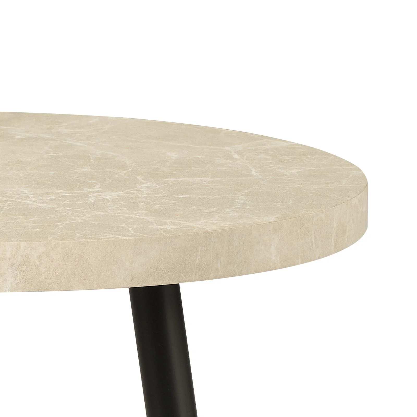 Nusa Side Table- Grey Marble Effect/ Brown Stone and Matt Black Finish - Image 2