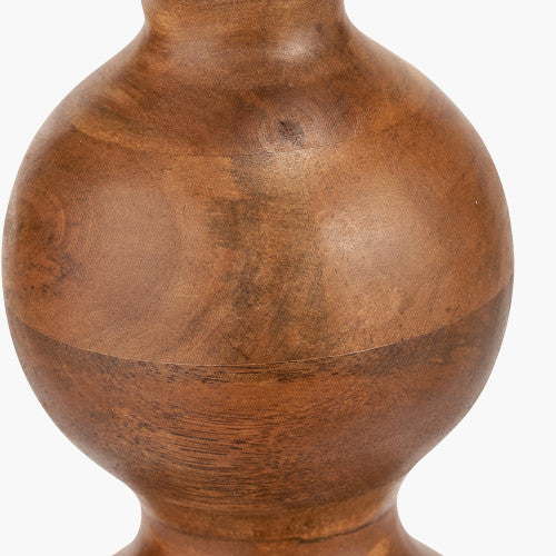 Nyari Table Lamp Base Brown Oiled Finish Mango Wood - Image 4