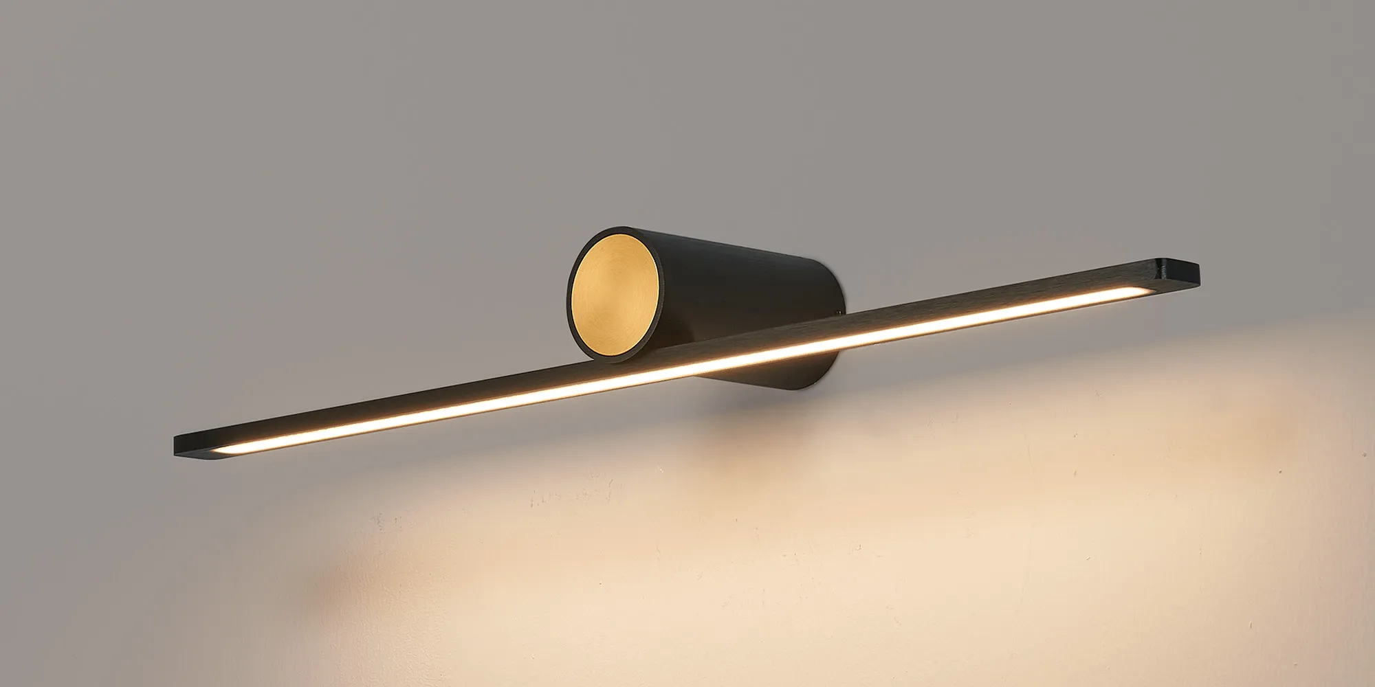 Oban Wall/ Over Mirror Light LED, 3000K IP44, Black/Gold- Various Sizes - Image 10