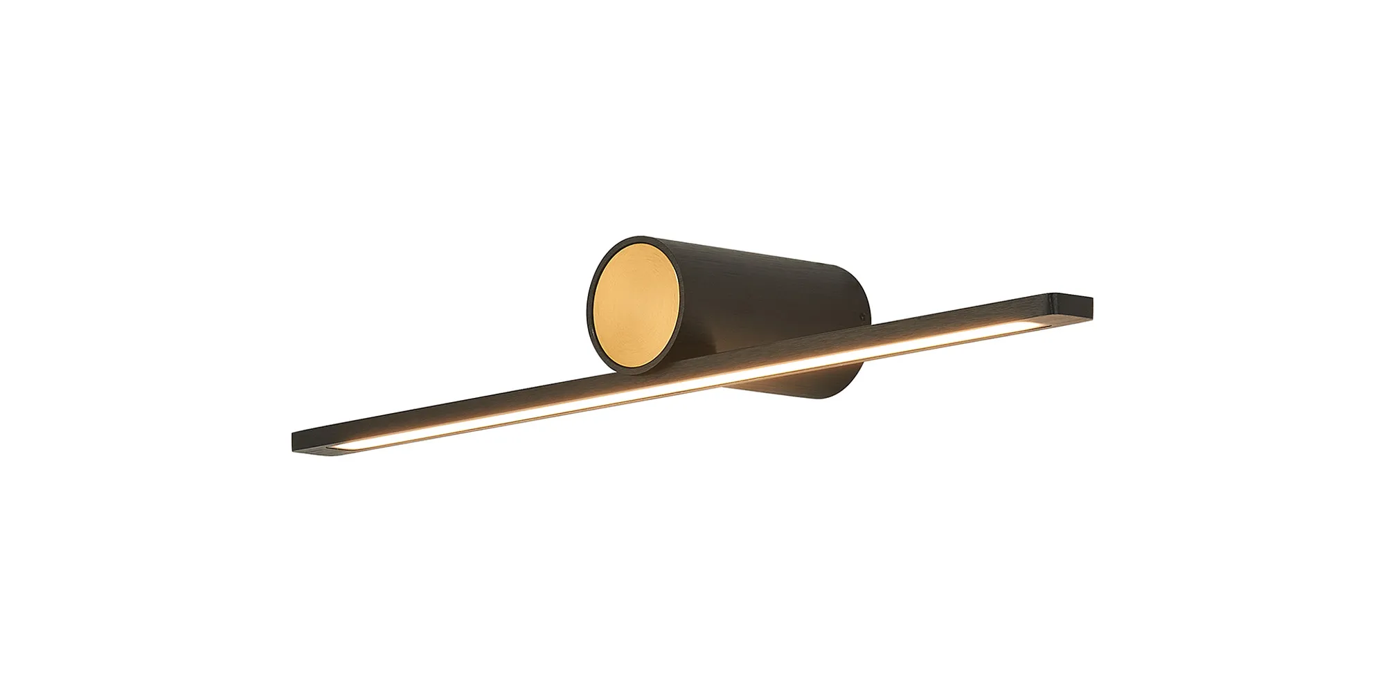 Oban Wall/ Over Mirror Light LED, 3000K IP44, Black/Gold- Various Sizes - Image 2