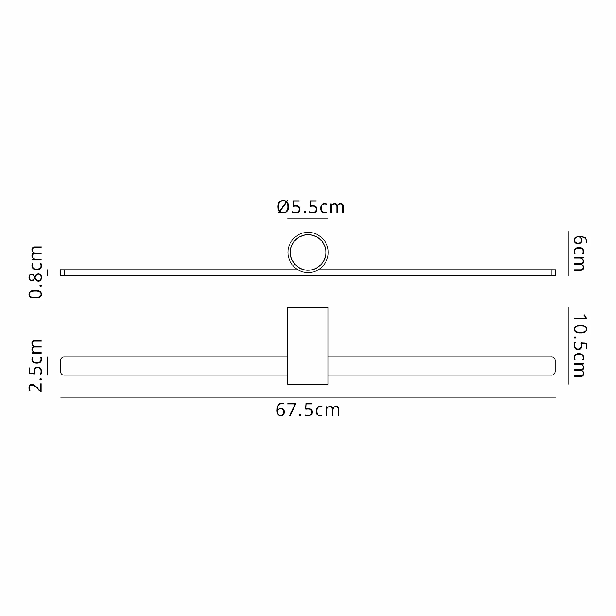 Oban Wall/ Over Mirror Light LED, 3000K IP44, Black/Gold- Various Sizes - Image 7