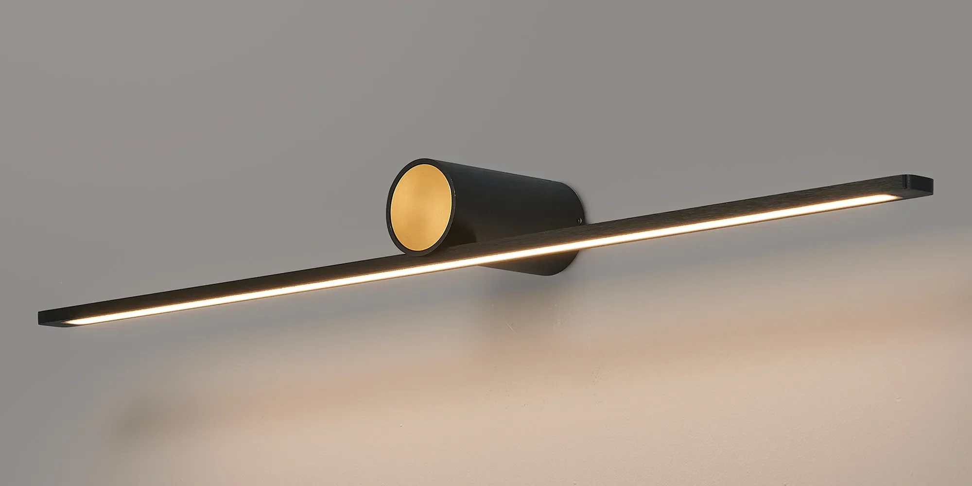 Oban Wall/ Over Mirror Light LED, 3000K IP44, Black/Gold- Various Sizes - Image 8