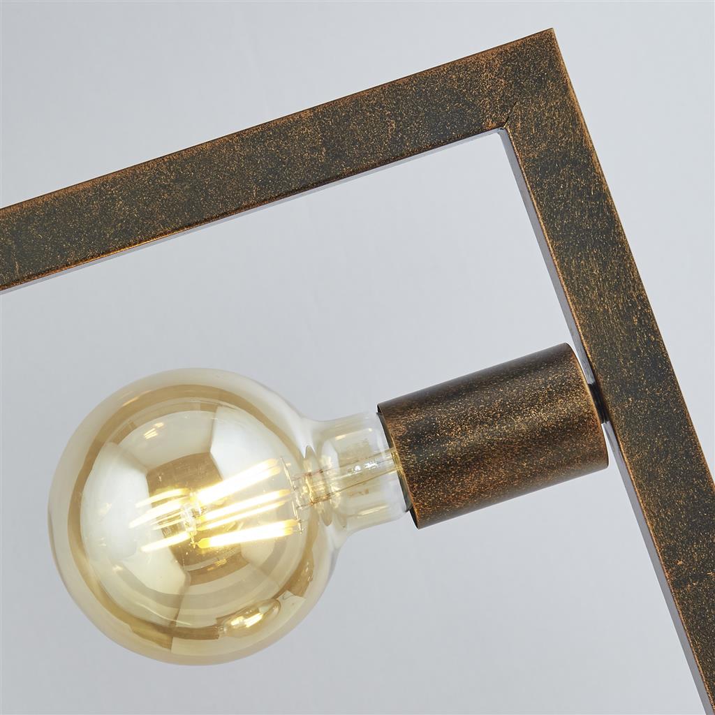 Oblong 5Lt Floor Lamp - Rustic Brown Metal E27 - Image 3