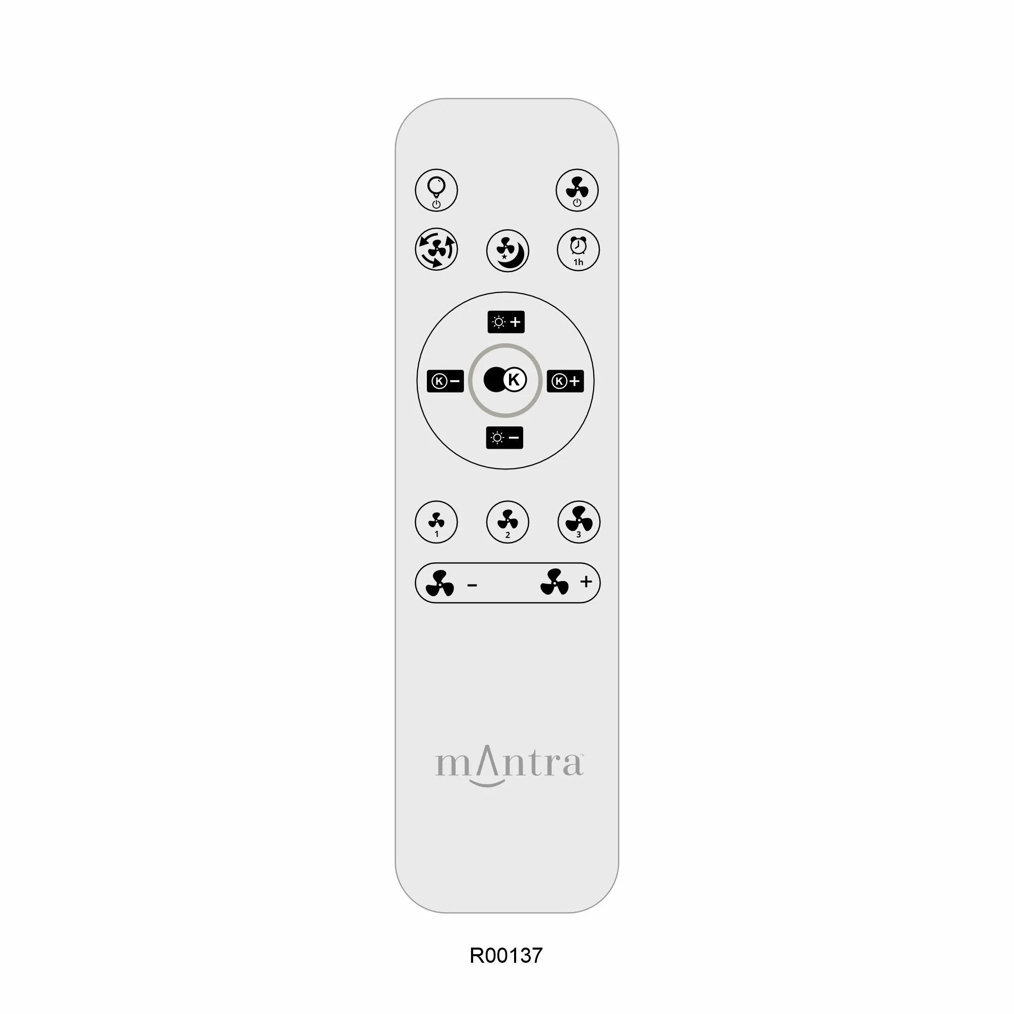 Ocean LED Fan Remote Control - Black/White - Image 7