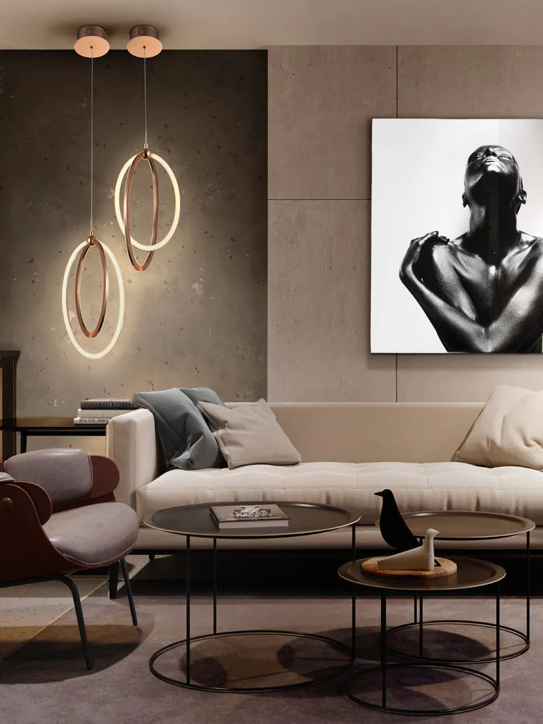 Ocellis LED Hanging Ceiling Light, Rose Gold - Image 2