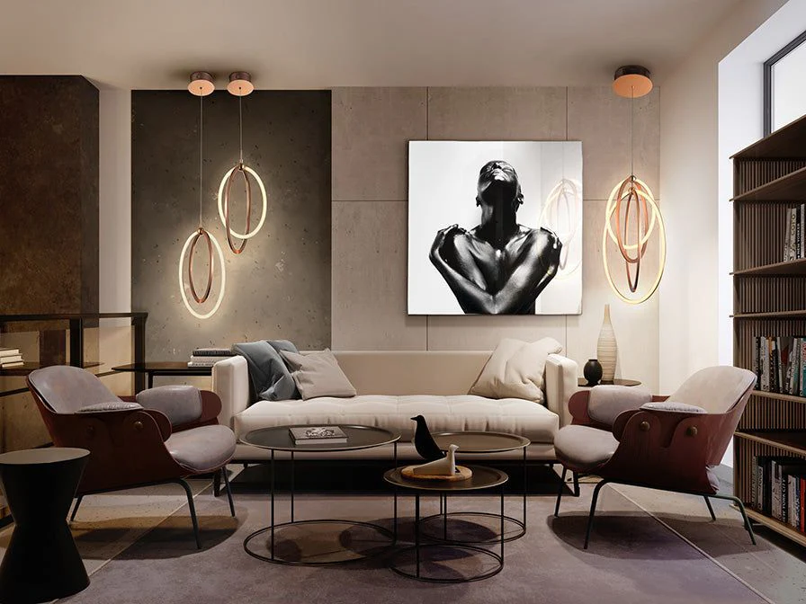 Ocellis LED Hanging Ceiling Light, Rose Gold - Image 3