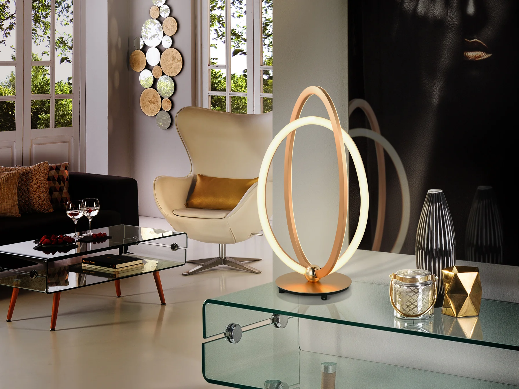 Ocellis Led Table Lamp, Rose Gold - Image 3