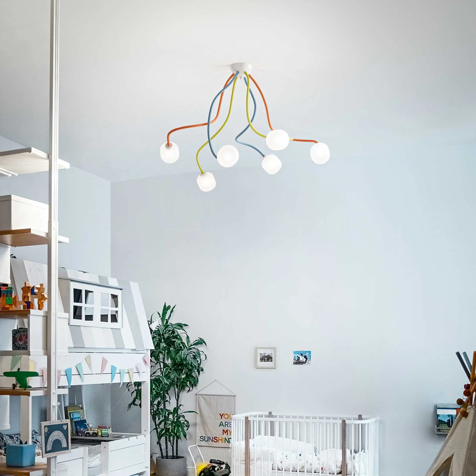 Octopus Semi-Flush Light Fitting - Mix Finish - Image 2