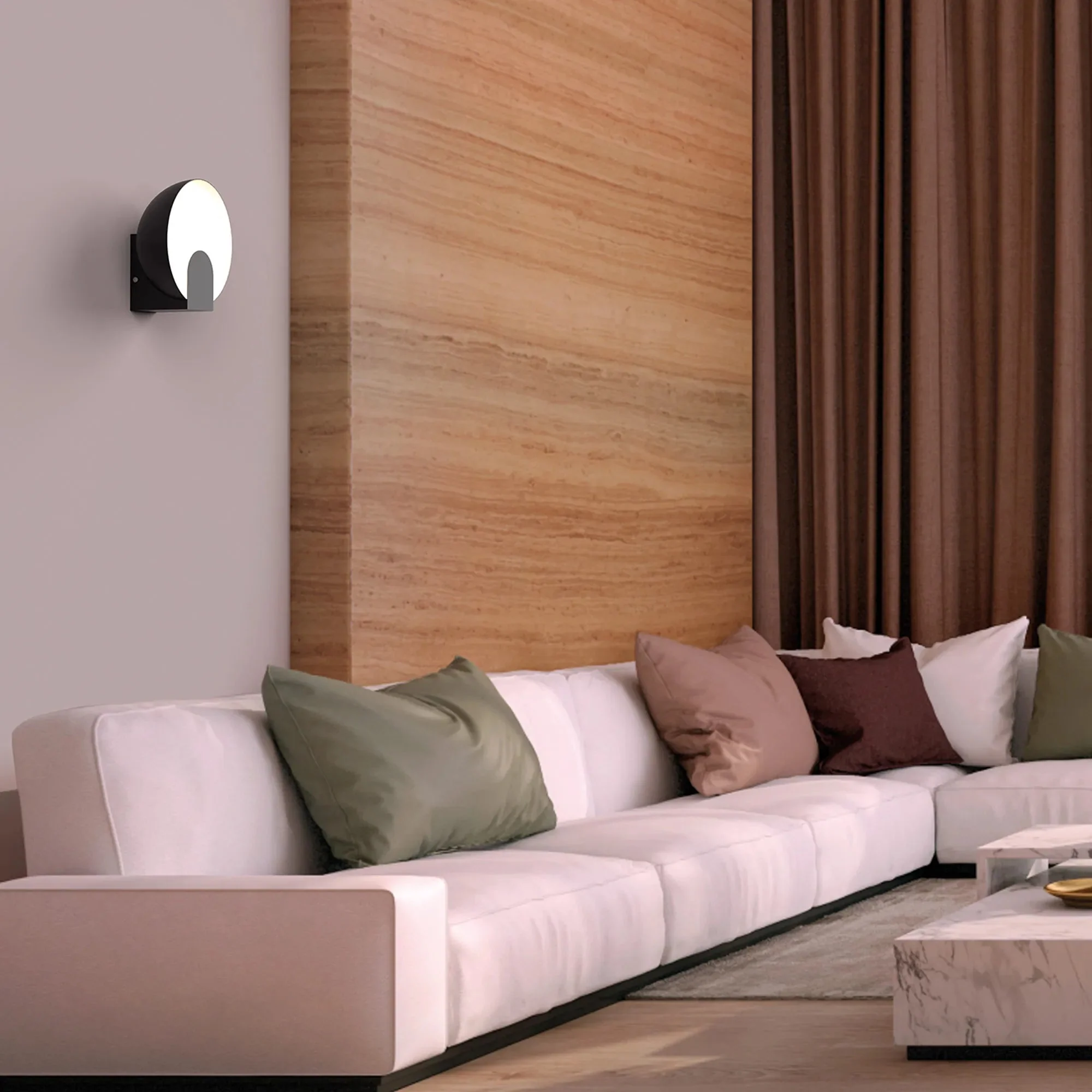 Oculo LED Wall Lamp - Black/Gold - Image 3