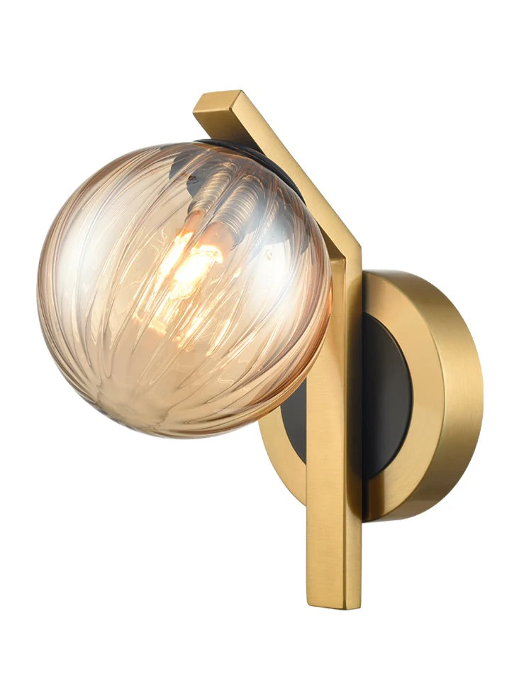 Oculus 1/2Lt Bathroom Wall Light IP44 - Nickel/Brass - Image 2