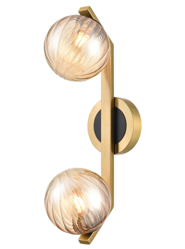 Oculus 1/2Lt Bathroom Wall Light IP44 - Nickel/Brass - Image 4