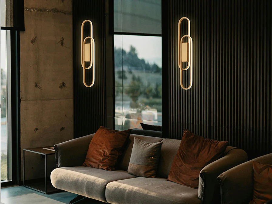 Odele 2Lt LED Wall Light - Gold - Image 2