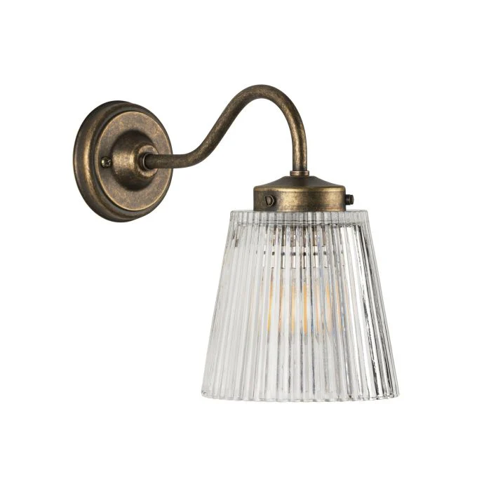 Odell Wall Light Ribbed Glass and Aged Brass - Image 2