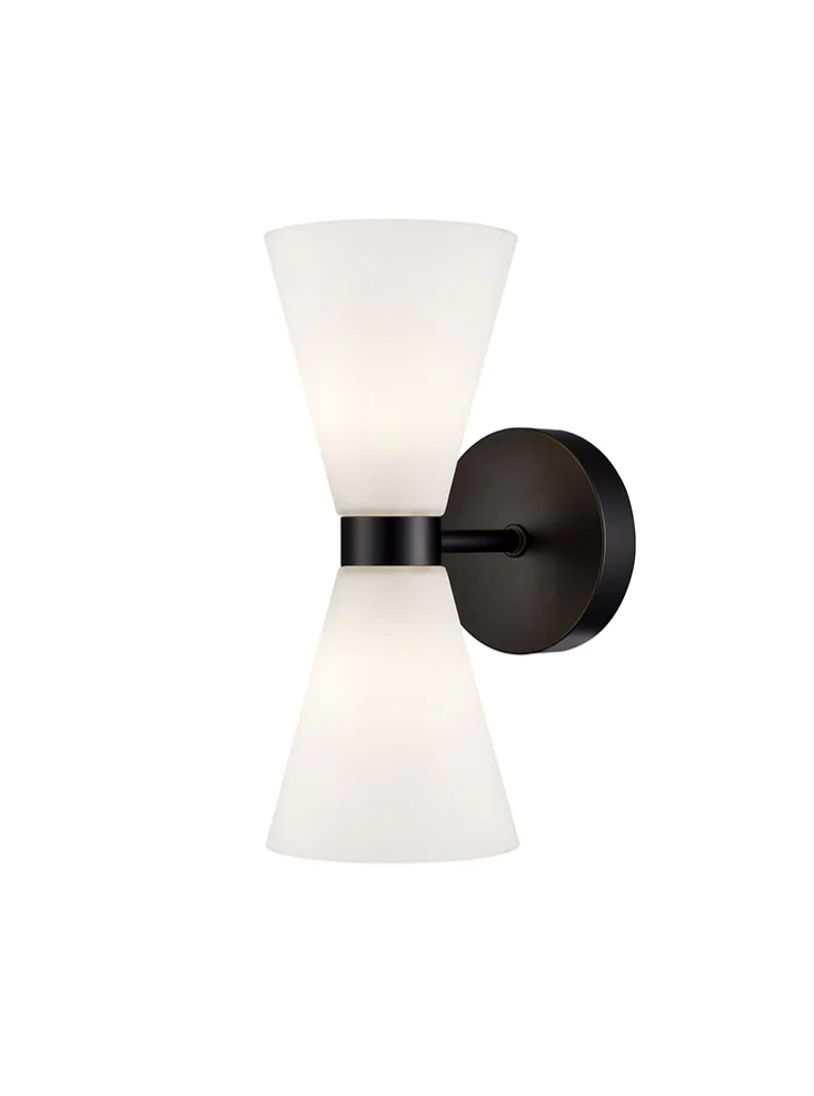 Odeon IP44 Wall Light - Satin Nickel and Matt Black - Image 4