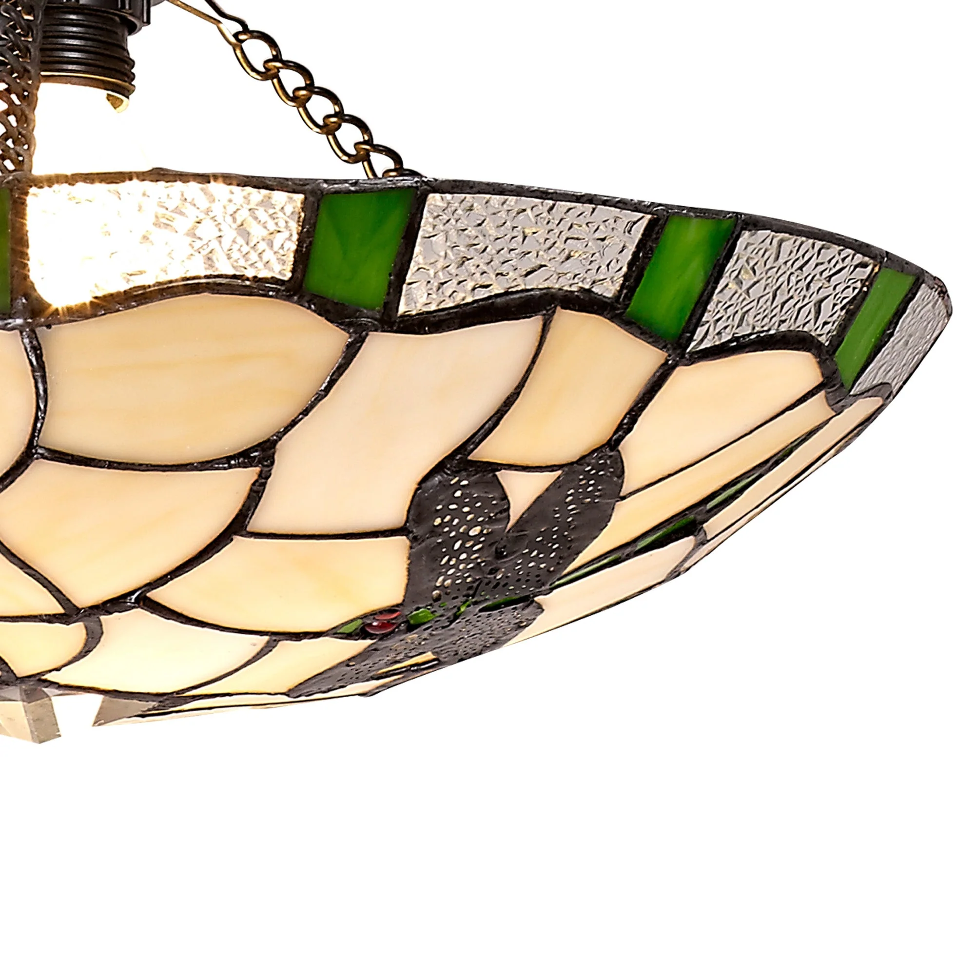 Odyssey 1 Light Pendant E27 With 35cm Tiffany Shade, Various Finishes & Clear Crystal & Black - Image 18