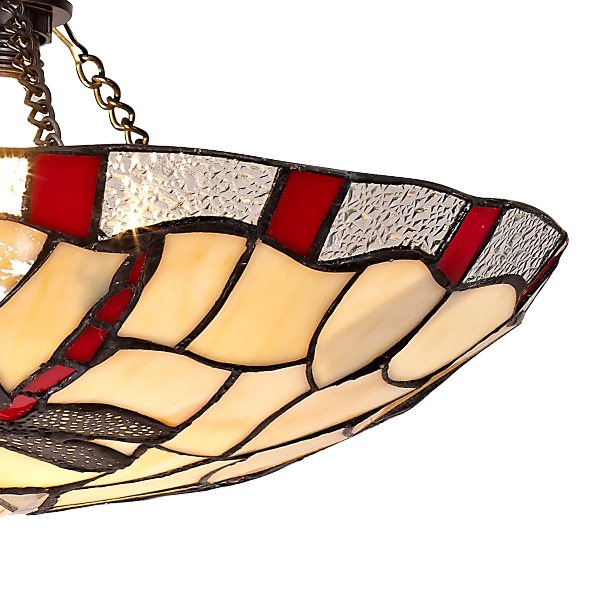 Odyssey 1 Light Pendant E27 With 35cm Tiffany Shade, Various Finishes & Clear Crystal & Black - Image 25
