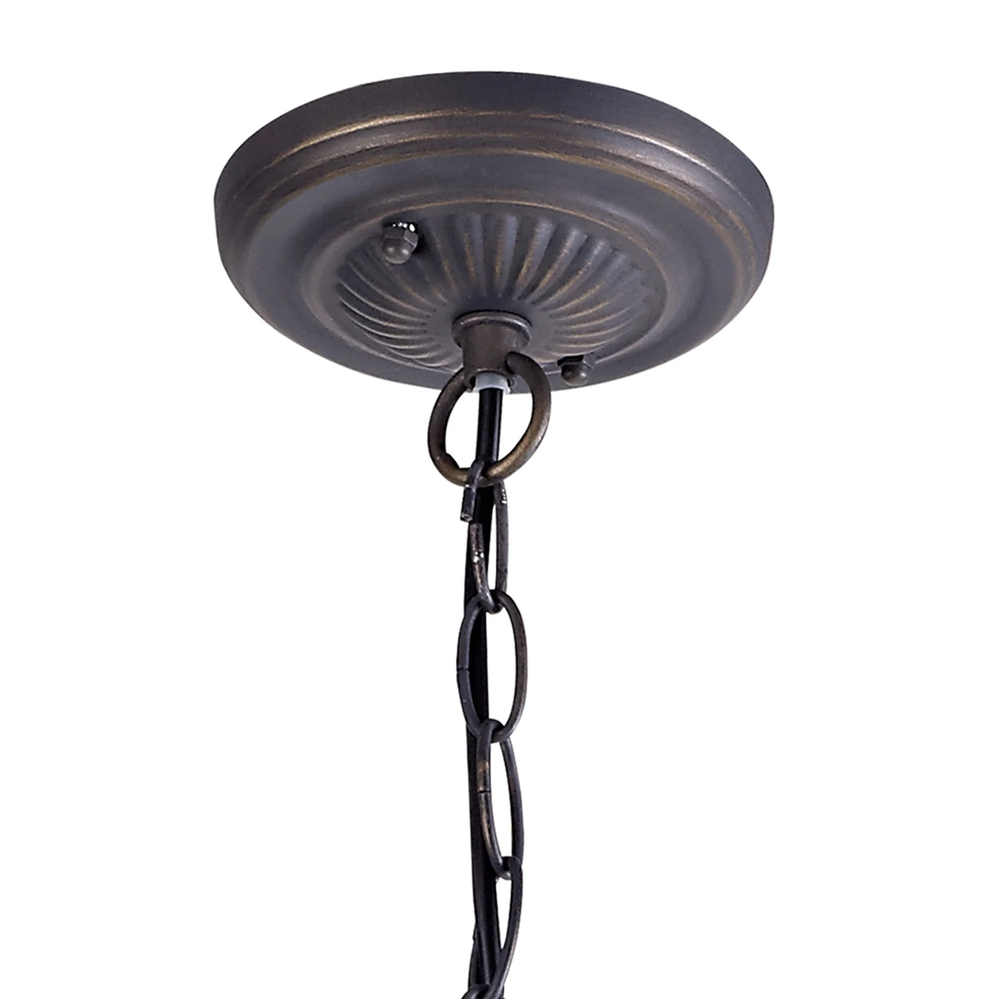 Oksana 1 Light Downlight Pendant E27 With Medium/Large Tiffany Shade, Blue & Clear Crystal & Aged Antique Brass - Image 12
