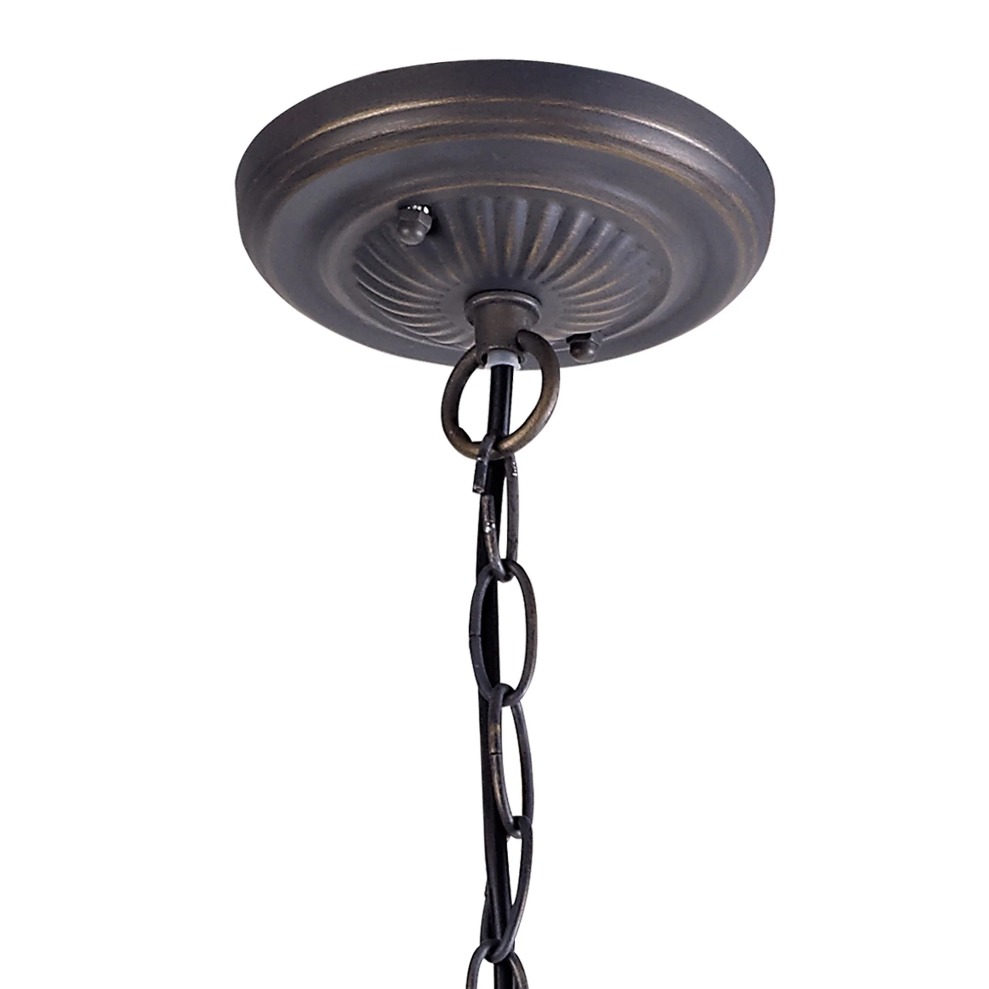 Oksana 1 Light Downlight Pendant E27 With Medium/Large Tiffany Shade, Blue & Clear Crystal & Aged Antique Brass - Image 6