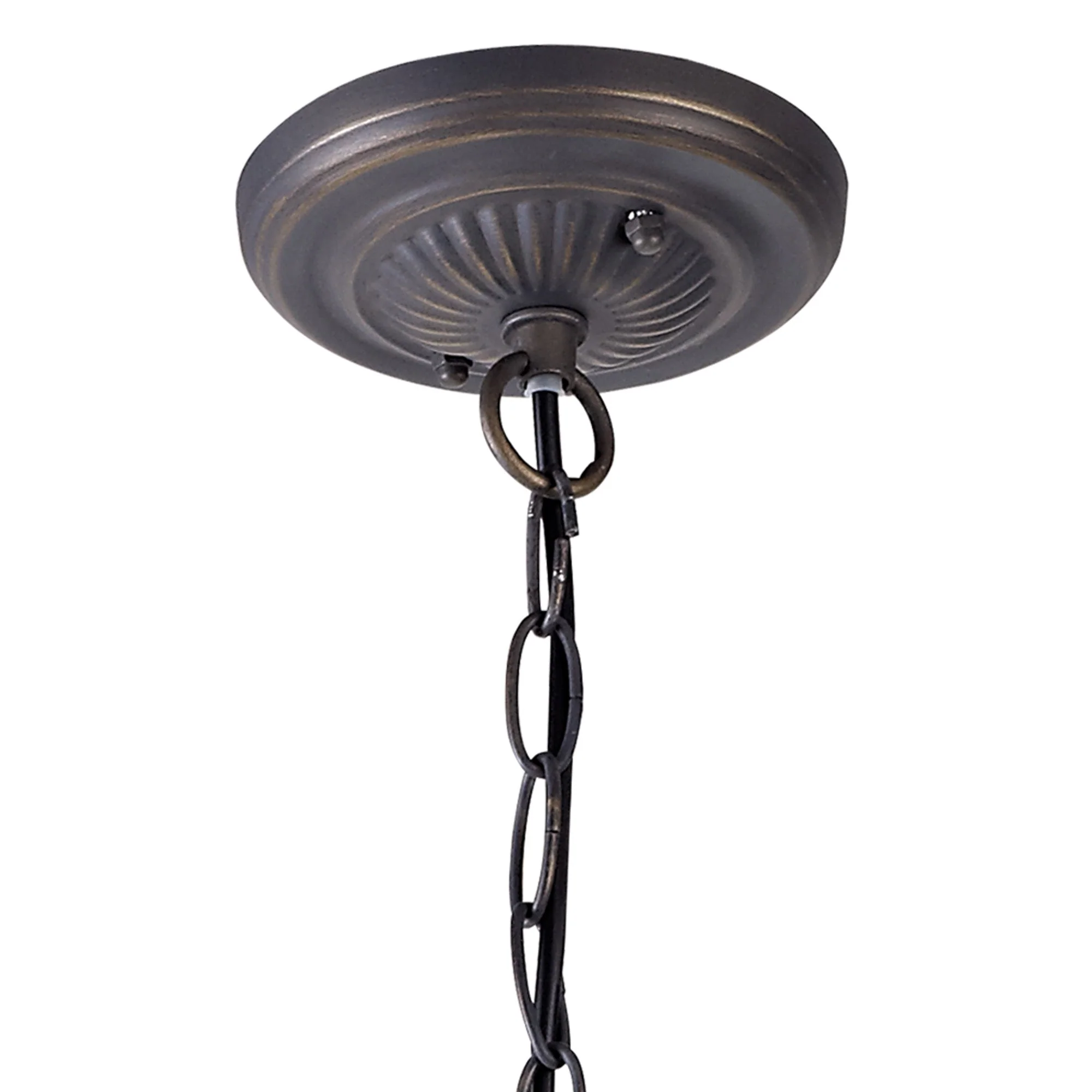 Oksana 2/3 Light Centre Ceiling Downlight E27 With Medium/Large Tiffany Shade, Blue & Clear Crystal & Aged Antique Brass - Image 12
