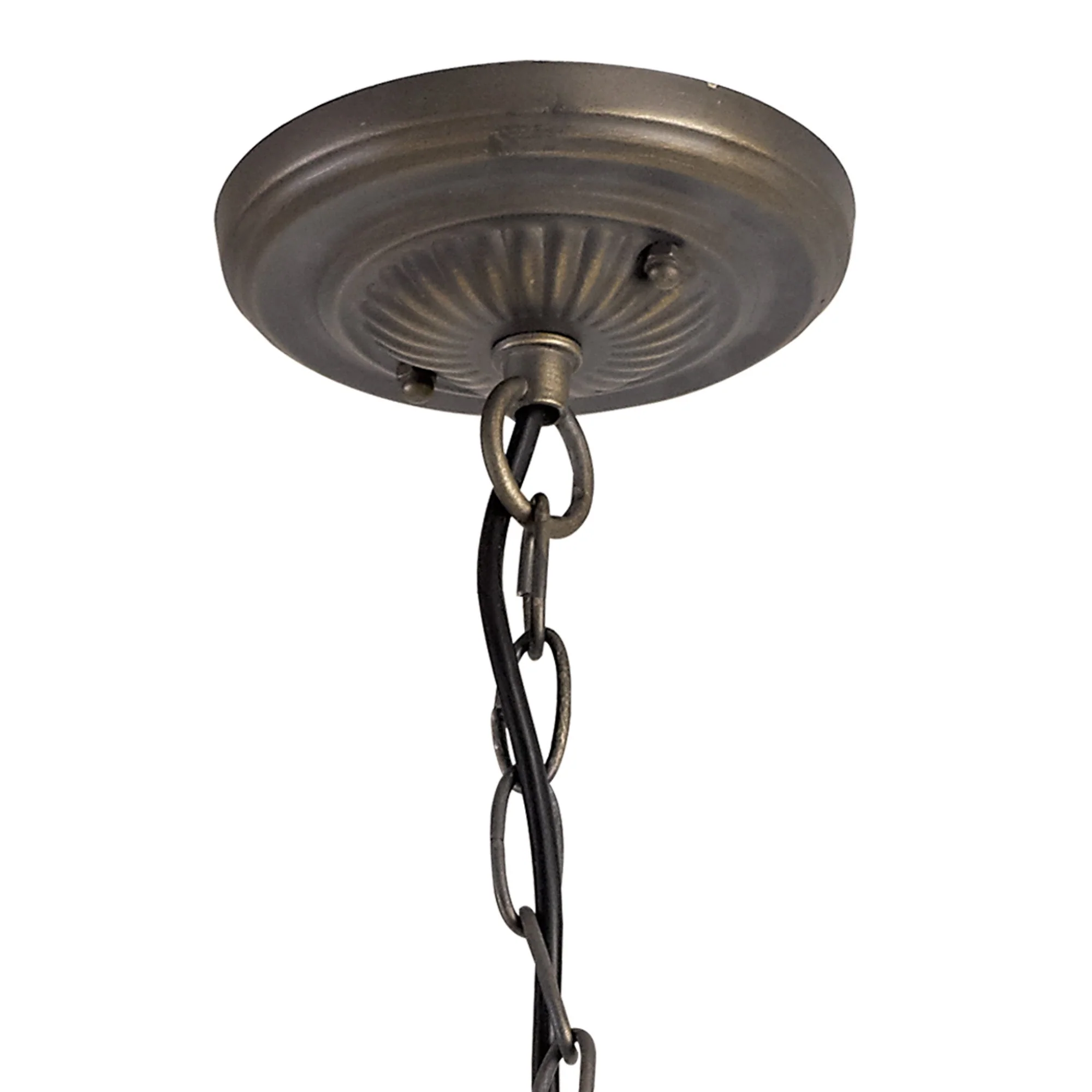 Oksana 2/3 Light Centre Ceiling Downlight E27 With Medium/Large Tiffany Shade, Blue & Clear Crystal & Aged Antique Brass - Image 18