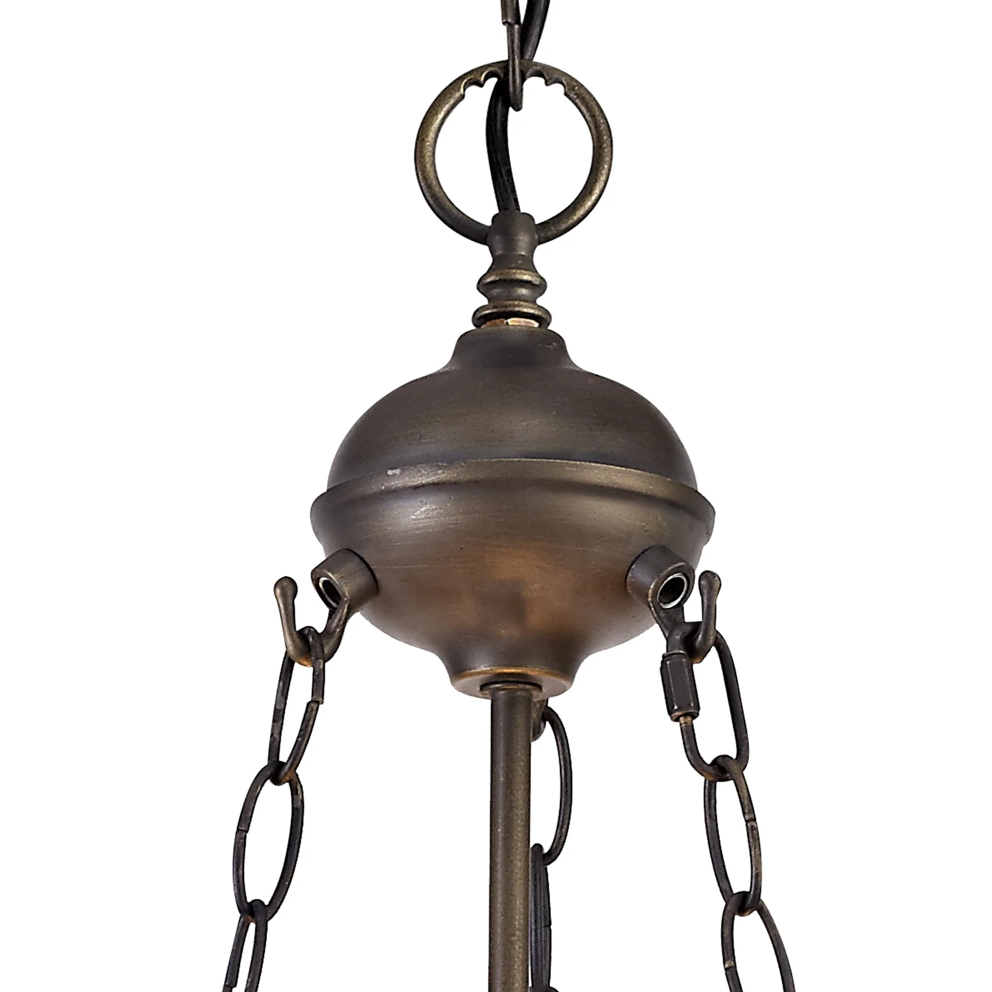 Oksana 2/3 Light Medium/Large Uplighter Centre Ceiling Light E27 With 30cm Tiffany Shade, Blue & Clear Crystal & Aged Antique Brass - Image 10