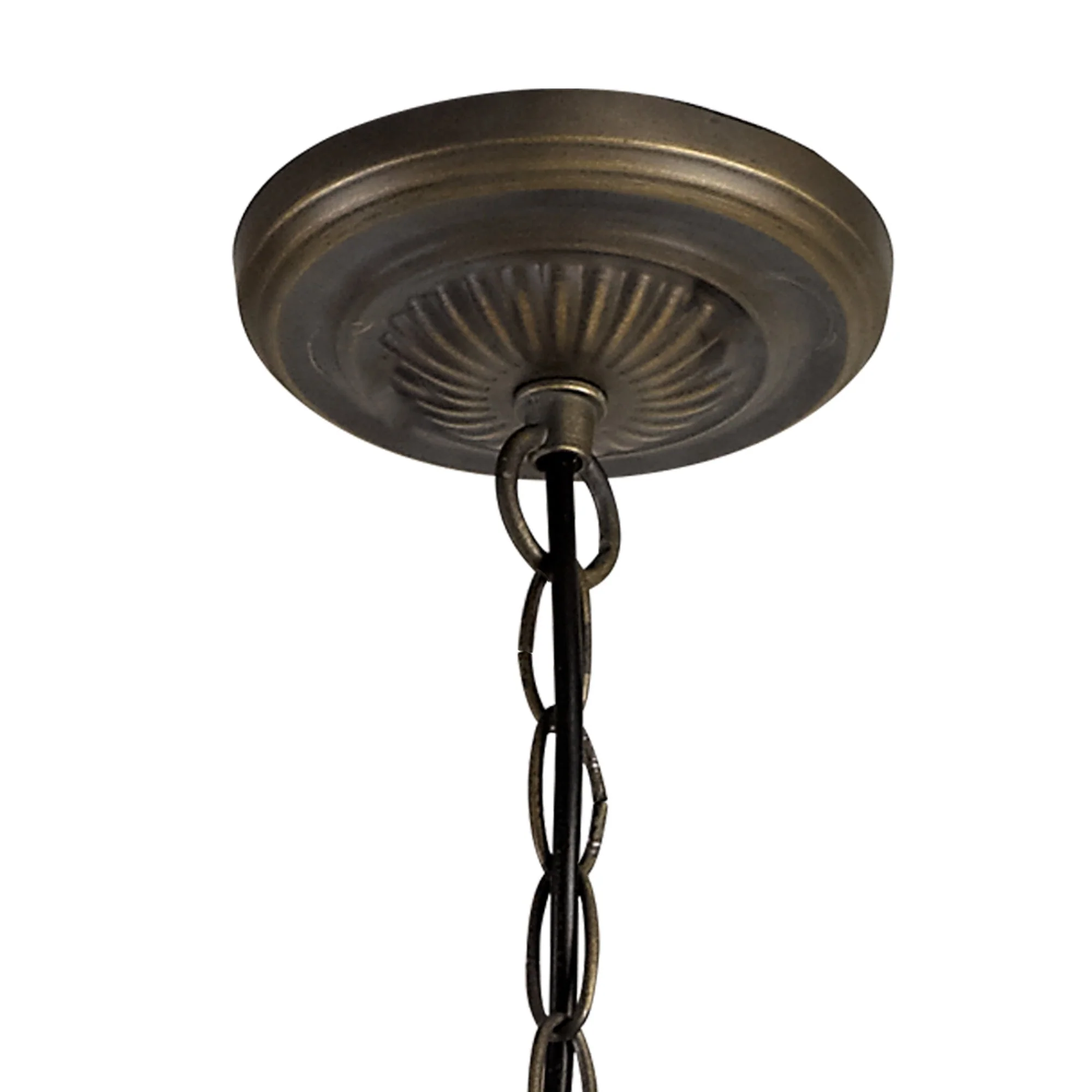 Oksana 2/3 Light Medium/Large Uplighter Centre Ceiling Light E27 With 30cm Tiffany Shade, Blue & Clear Crystal & Aged Antique Brass - Image 14