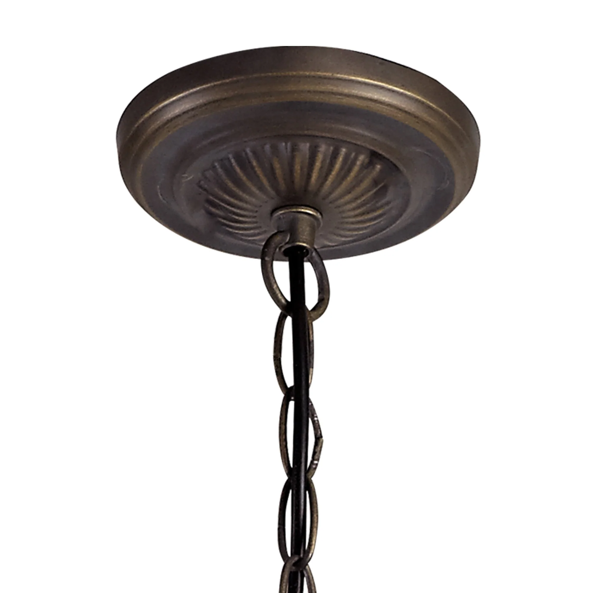 Oksana 2/3 Light Medium/Large Uplighter Centre Ceiling Light E27 With 30cm Tiffany Shade, Blue & Clear Crystal & Aged Antique Brass - Image 3