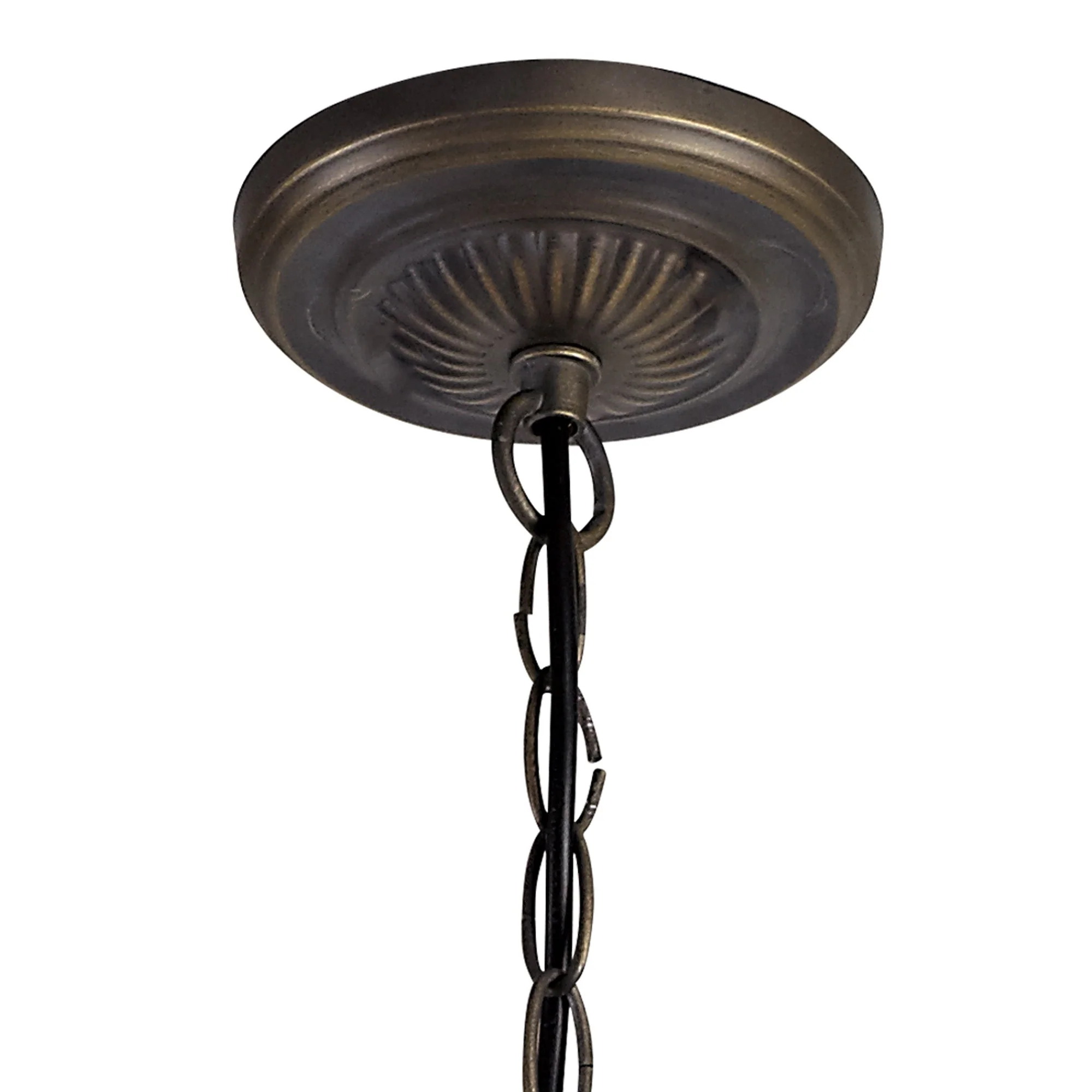 Oksana 2/3 Light Medium/Large Uplighter Centre Ceiling Light E27 With 30cm Tiffany Shade, Blue & Clear Crystal & Aged Antique Brass - Image 9
