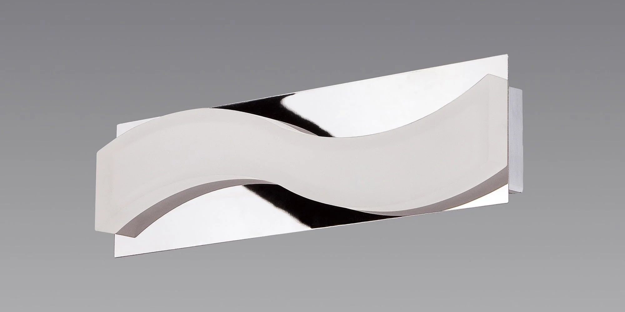 Ola Wall Lamp 5W LED Small Wave IP44 - Polished Chrome/Frosted Acrylic - Image 2