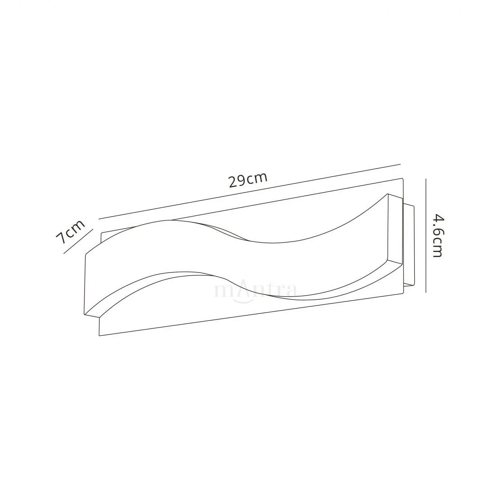 Ola Wall Lamp 5W LED Small Wave IP44 - Polished Chrome/Frosted Acrylic - Image 3