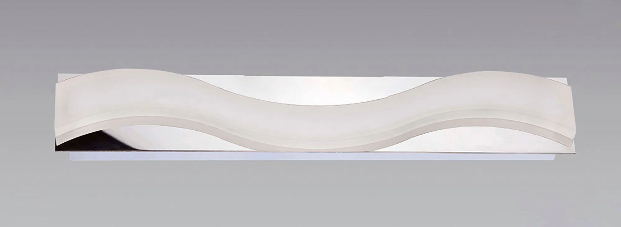Ola Wall Lamp 7W LED Large Wave IP44 - Polished Chrome/Frosted Acrylic - Image 2