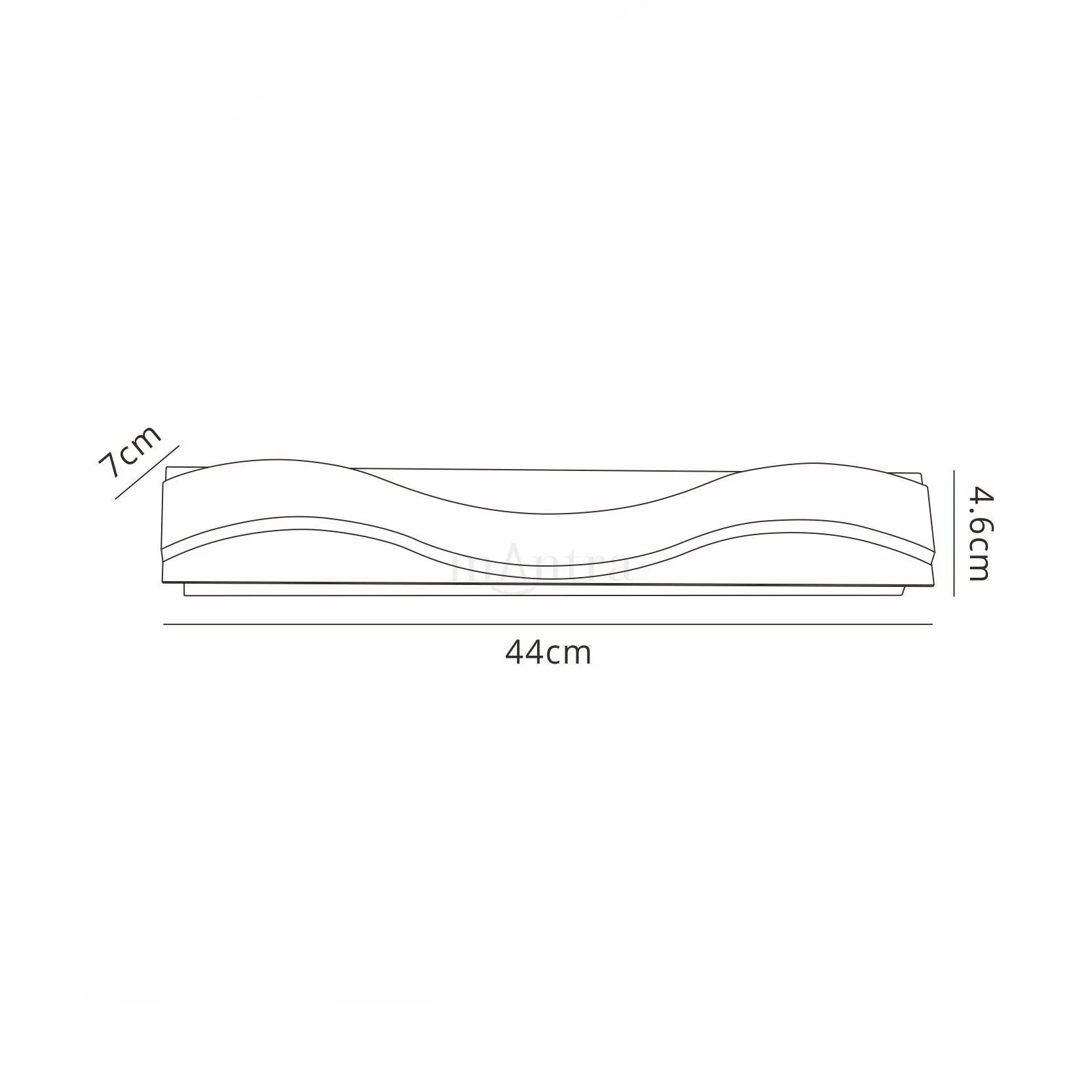 Ola Wall Lamp 7W LED Large Wave IP44 - Polished Chrome/Frosted Acrylic - Image 3