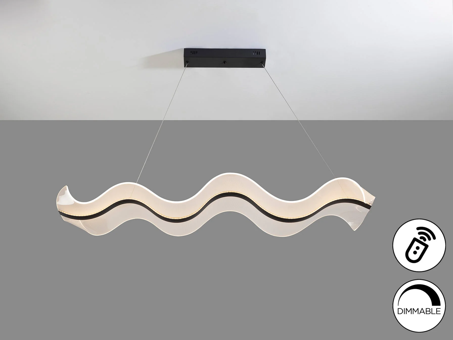 Olas LED Linear Pendant - Black - Image 2