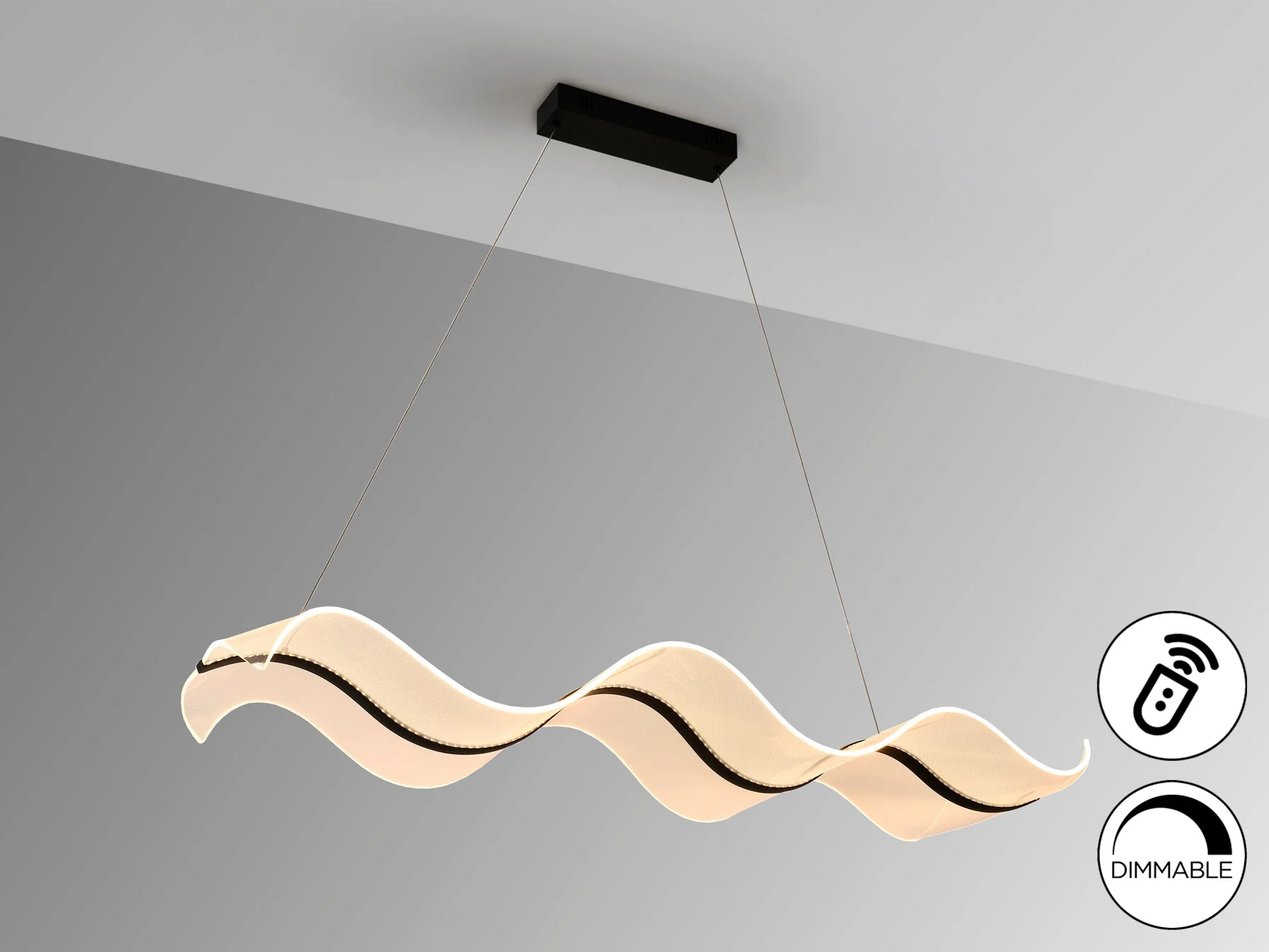 Olas LED Linear Pendant - Black - Image 5