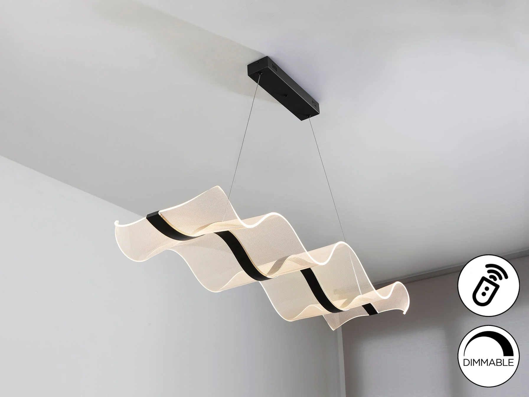 Olas LED Linear Pendant - Black - Image 6