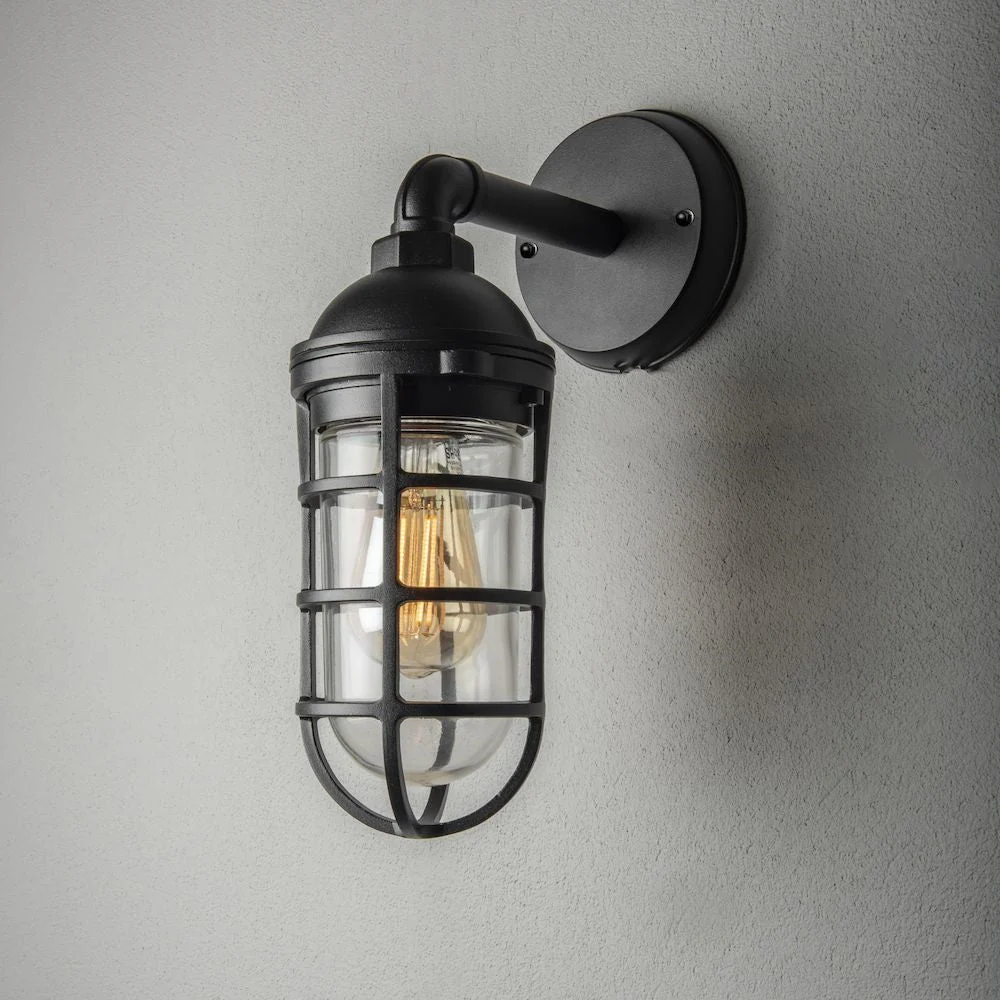 Olbia Wall Light Black/White IP44 - Image 2