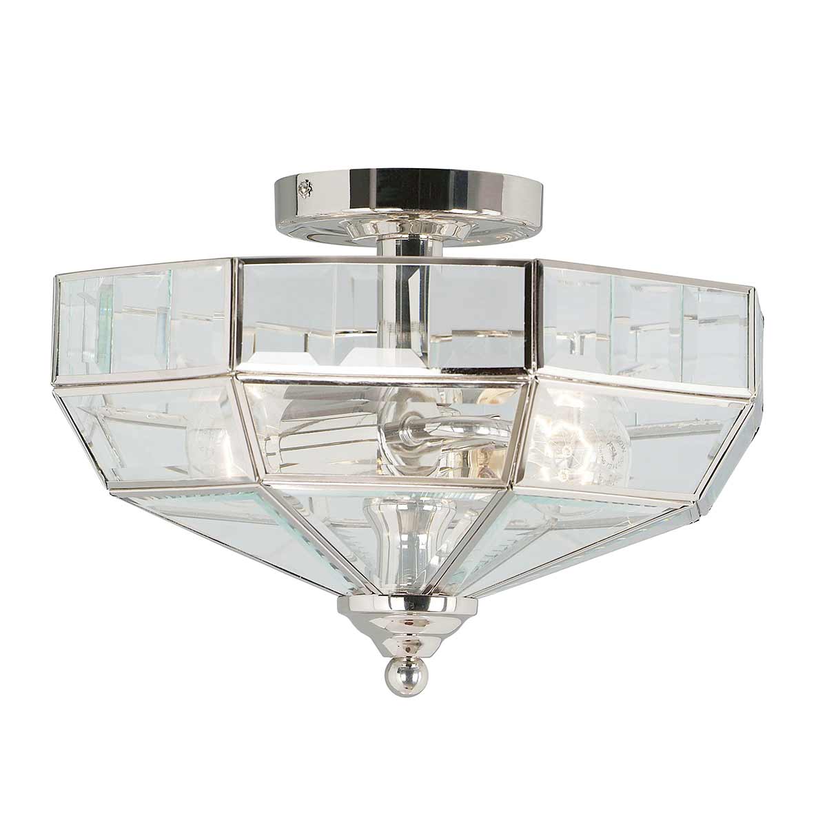 Old Park 2 Light Semi-Flush - Antique Brass/Polished Brass/ Polished Nickel - Image 11
