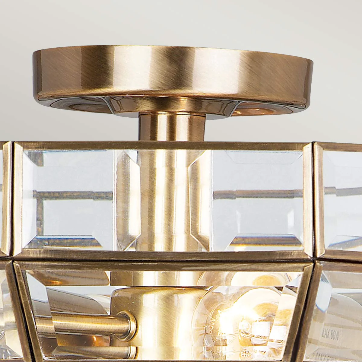 Old Park 2 Light Semi-Flush - Antique Brass/Polished Brass/ Polished Nickel - Image 2